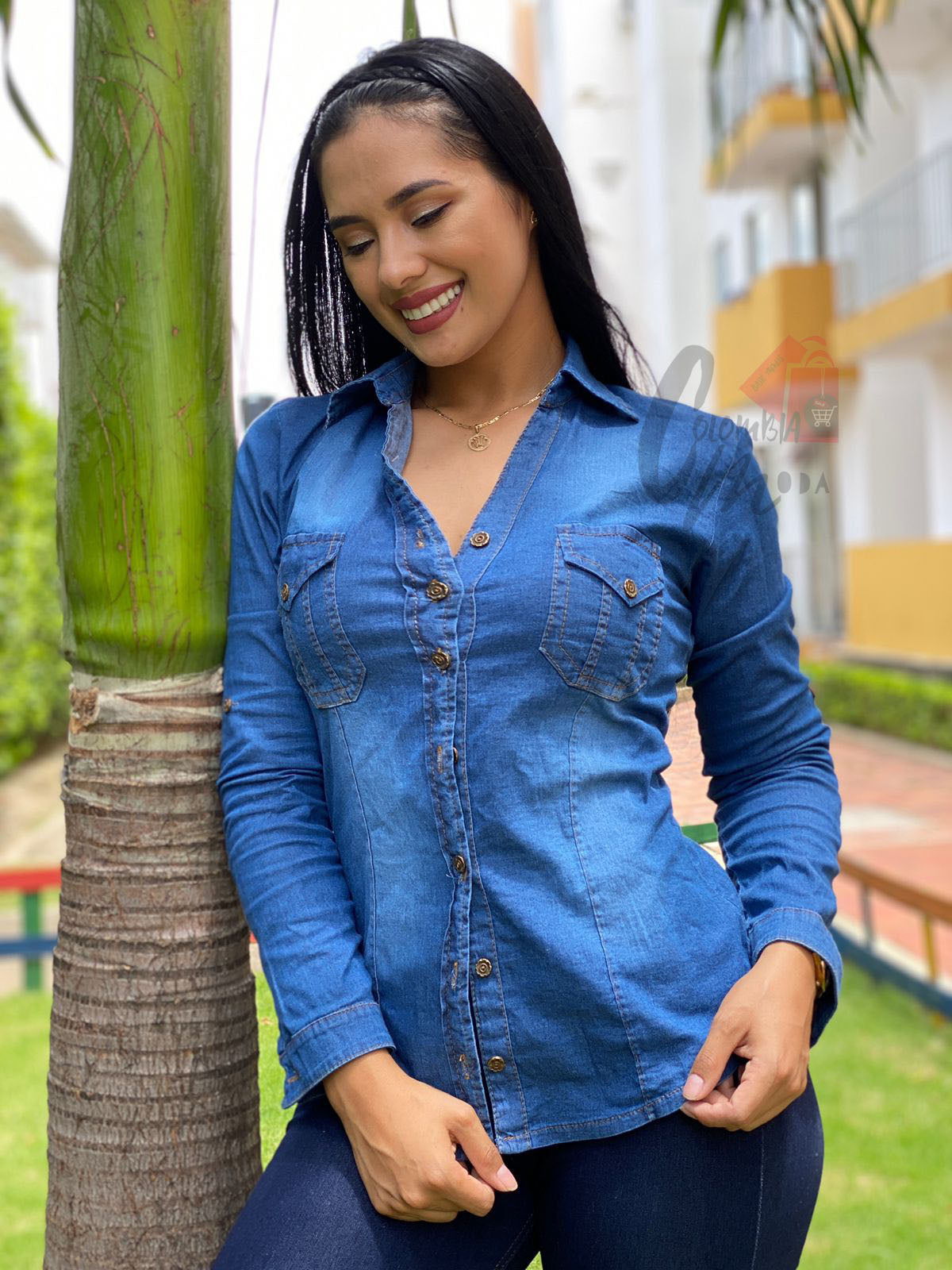 Camisa Jeans Mujer Clasica H167