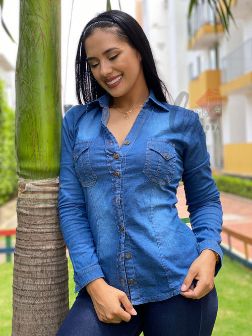Camisa Jeans Mujer Clasica H167